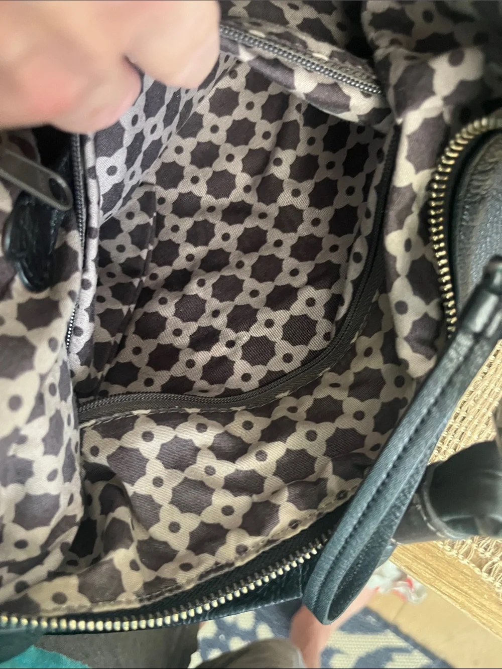 Brighton Caitlyn Black Pebbled Leather Hobo Shoulder Bag Tooled Silver